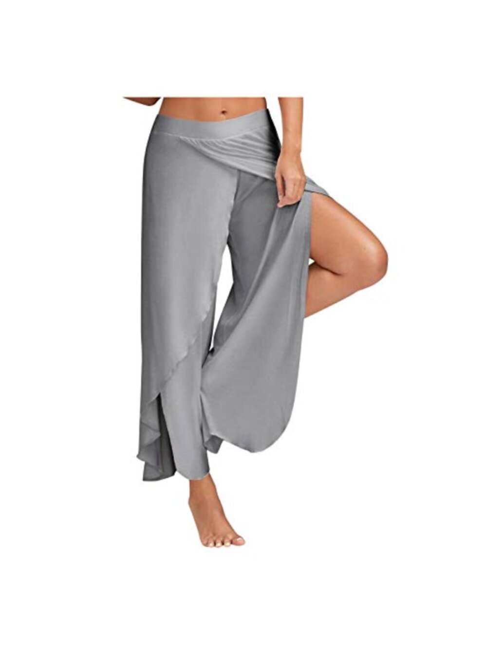 Wide Leg Yoga Pants High Split Flowy Dance Sweatpants Loose Beach Pants